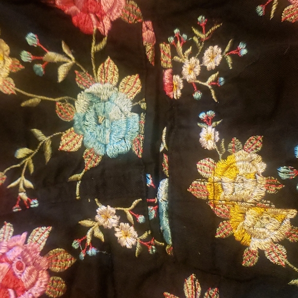 Johnny Was  Multi-Floral Embroidered Black Blazer NWT - Picture 5 of 10